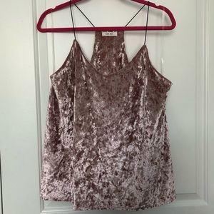 pink crushed velvet racer-back tank. Size L